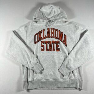 Champion Oklahoma State Cowboys Grey Hooded Sweater Men Size Large